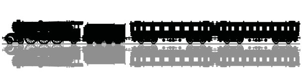 老式蒸汽客运列车的剪影图片下载