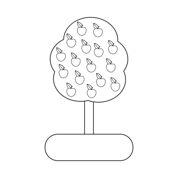儿童涂色书。向量。苹果树图片下载