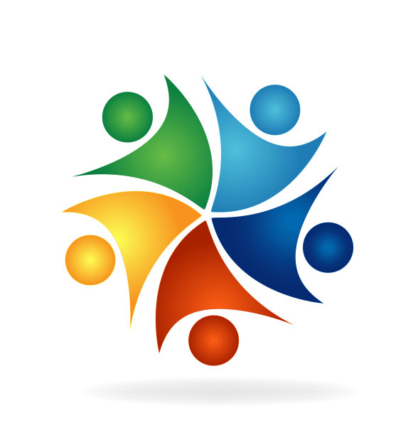 快乐成功的团队合作团结的人图标向量图片下载