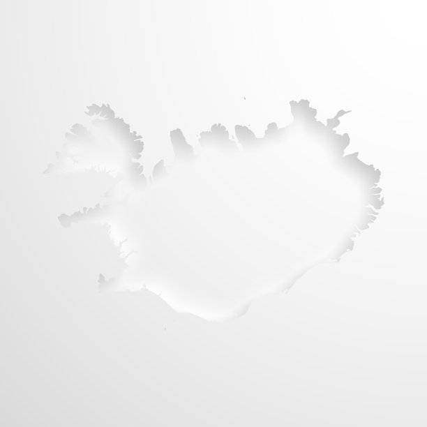 冰岛地图与压纹纸效果空白背景图片下载