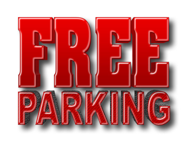 股票插图-大大胆自由停车，3D插图，孤立的白色背景。图片下载