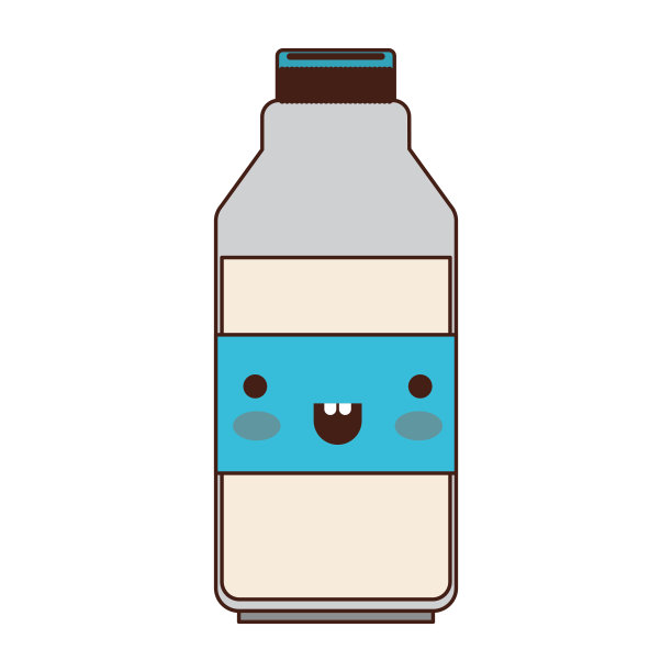 卡哇伊奶瓶五颜六色的剪影图片下载