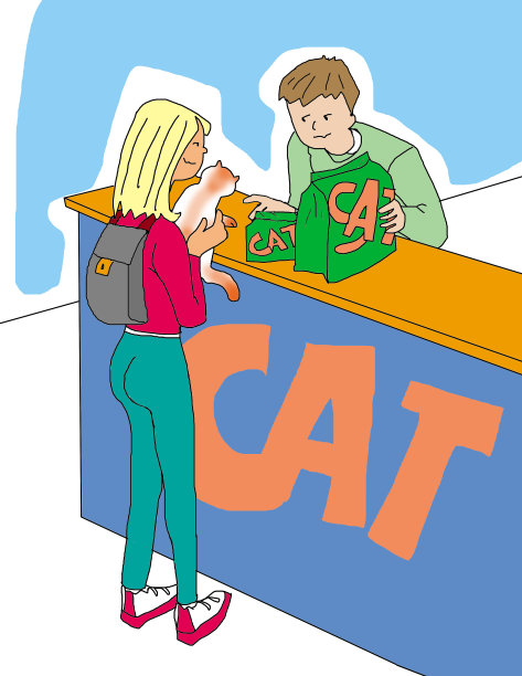 一位年轻女子在买宠物食品图片下载