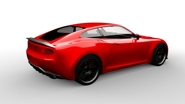 红色跑车被白色隔离开来图片下载