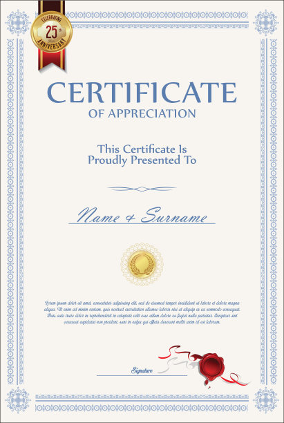 复古的证书或文凭矢量模板图片下载