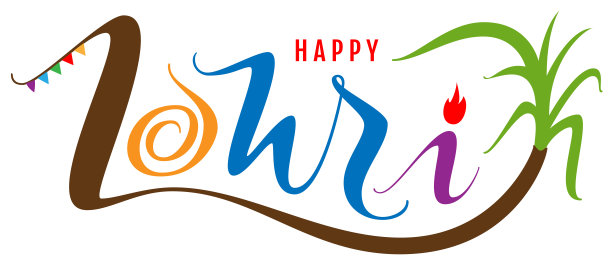 快乐lohri文字贺卡。印度的节日图片下载