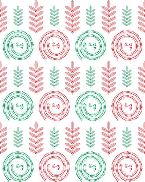 印第安部落中人们跳舞和树木的绘画。瓦里彩绘纺织无缝图案礼品纸图片下载