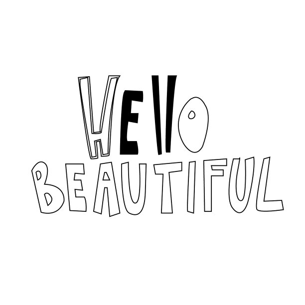 你好美丽的文字插图图片下载