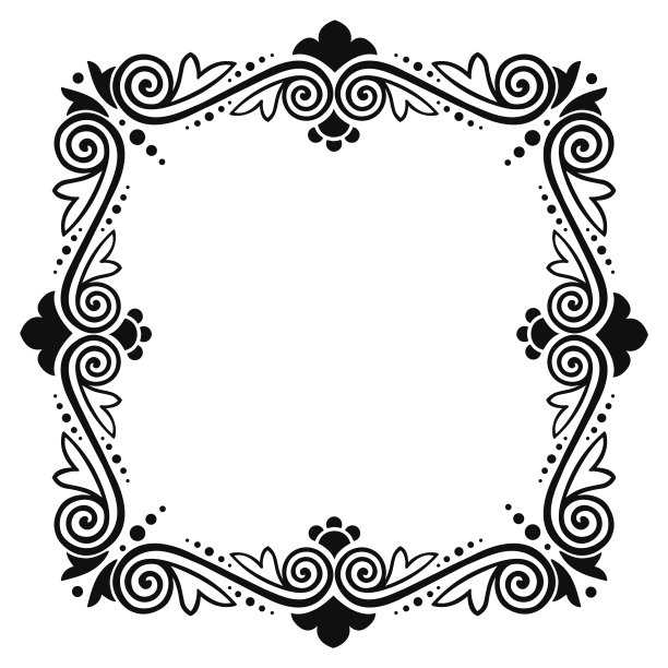 古典巴洛克式框架或古典风格。图形大纲为您的设计。矢量股票插图和设计图片下载