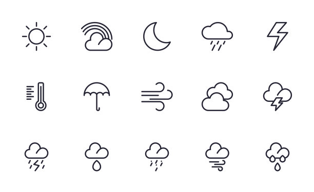 天气图标设置轮廓样式图片下载