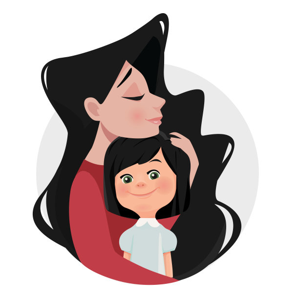 母亲拥抱女儿图片下载