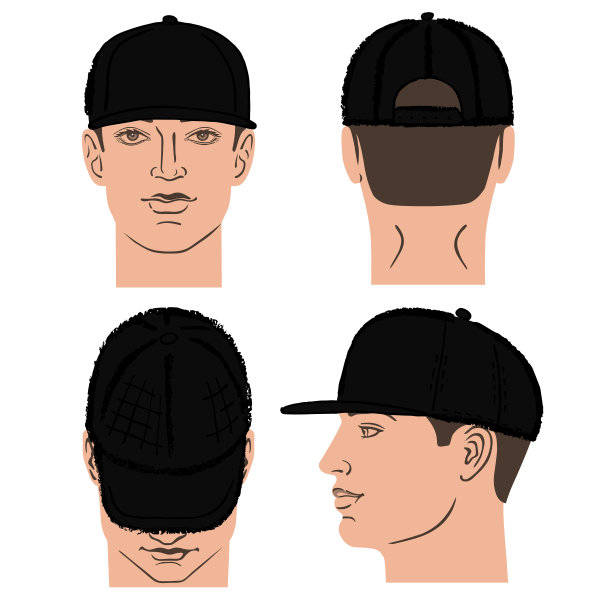 棒球，网球，说唱帽和男人头图片下载