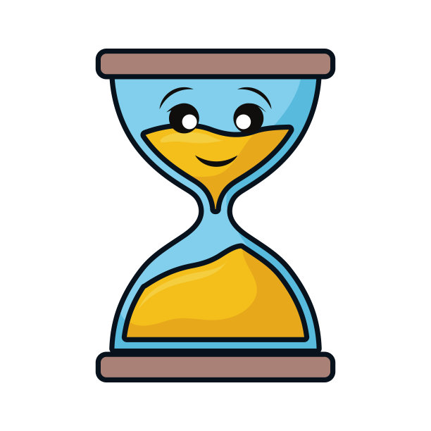 沙漏古董钟微笑的卡通图片下载