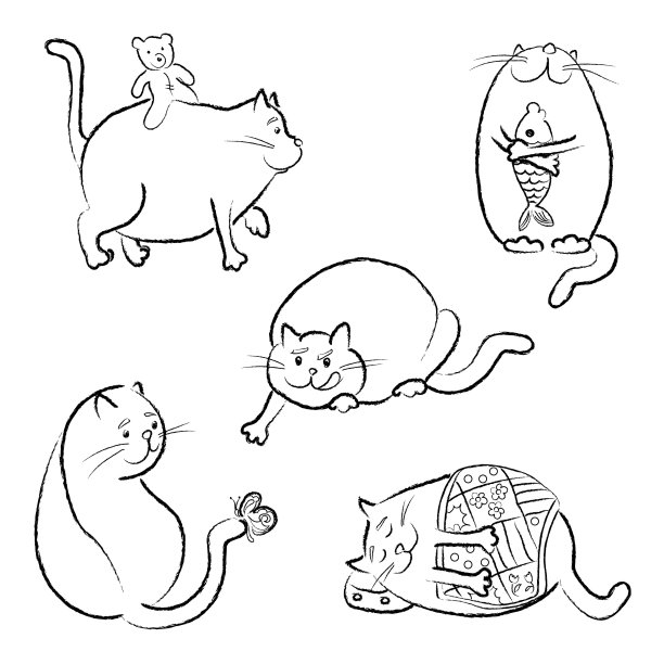 矢量轮廓中的猫图片下载