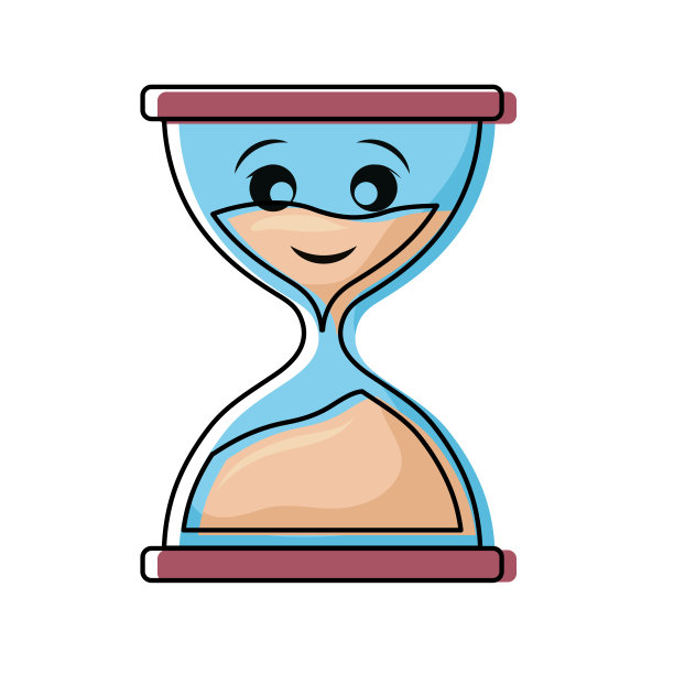 沙漏古董钟微笑的卡通图片下载