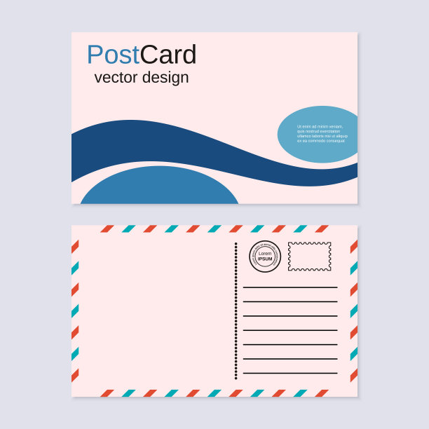 明信片矢量设计模板图片下载