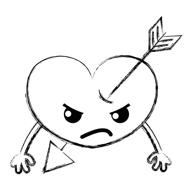 图愤怒的心与箭卡哇伊和手臂图片下载