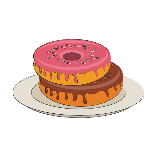 甜甜圈在盘子里图片下载