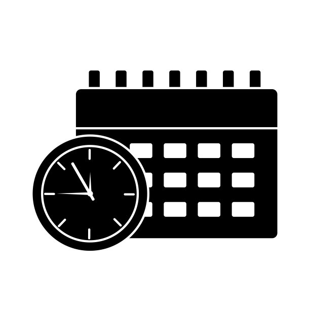 商务时钟时间与日历图标图片下载