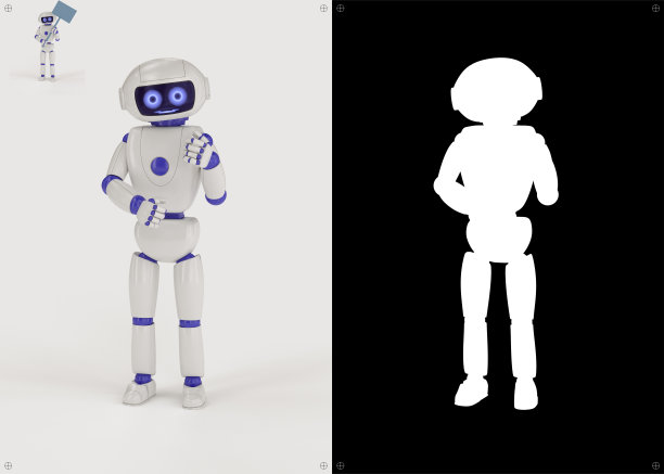 带旗帜的机器人图片下载