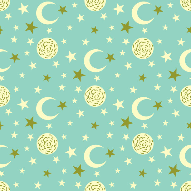 月亮和星星的无缝图案。月亮和星星的背景。图片下载