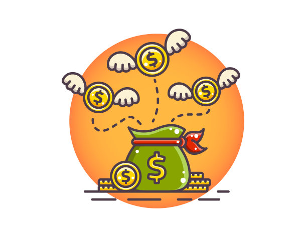 硬币和翅膀飞在钱袋上的美元图片下载