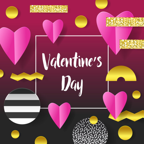 情人节贺卡矢量插图图片下载