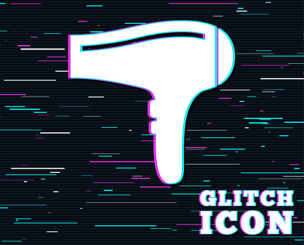 吹风机的信号图标。头发干燥的象征。图片下载