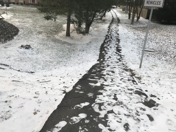 白雪皑皑的人行道图片下载