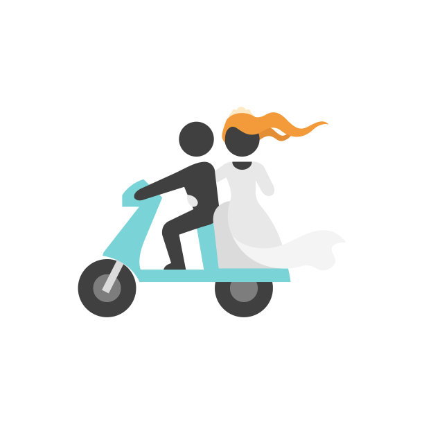 平面图标-婚礼摩托车图片下载