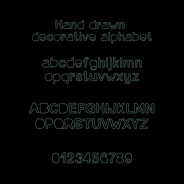 装饰性手绘字母。手写的画笔字体。现代美国广播公司图片下载