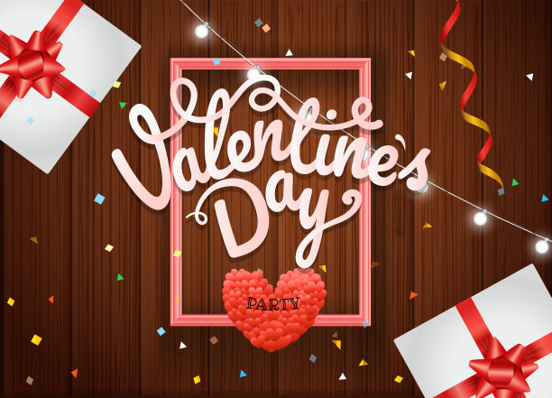 情人节派对海报矢量概念。表示向量模板图片下载