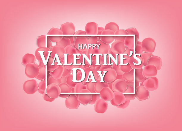 水平背景与粉红色玫瑰花瓣和框架图片下载