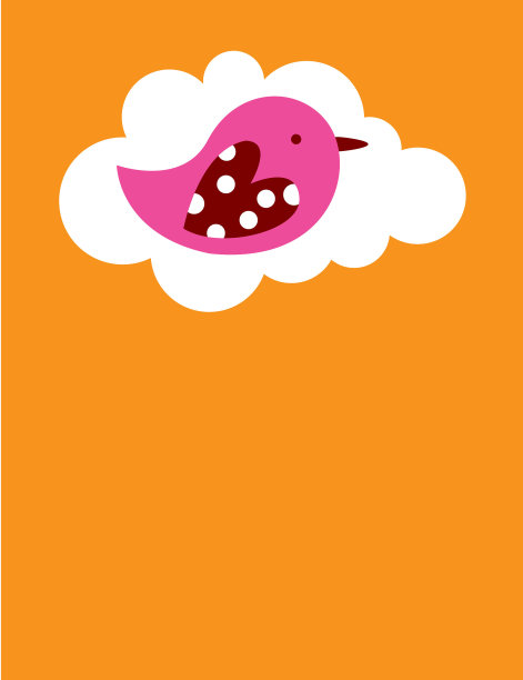 可爱的小鸟卡通向量卡图片下载