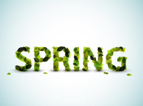 矢量弹簧字母插图图片下载