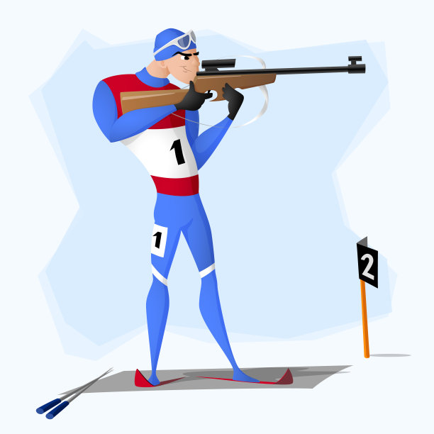 一个滑雪运动员拿着步枪图片下载