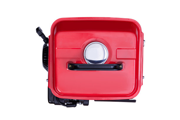 红色汽油发电机上的白色图片下载