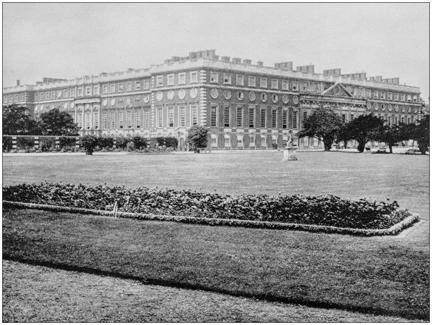 世界著名景点的古董照片:汉普顿宫，汉普顿宫，英国图片下载