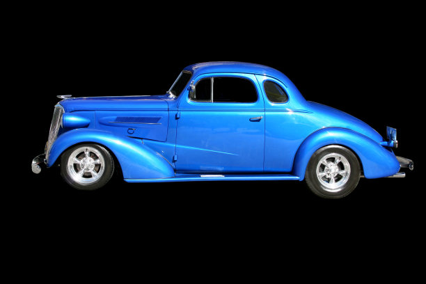 蓝色美国老爷车图片下载