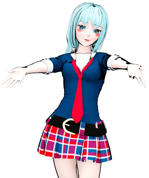 3D日本动漫女学生。图片下载