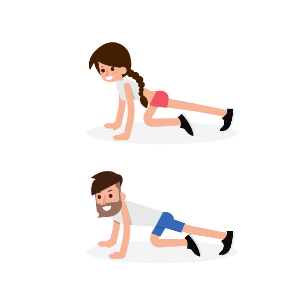 登山运动情侣，平面设计矢量。图片下载