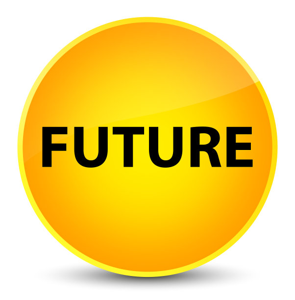 未来优雅的黄色圆形按钮图片下载