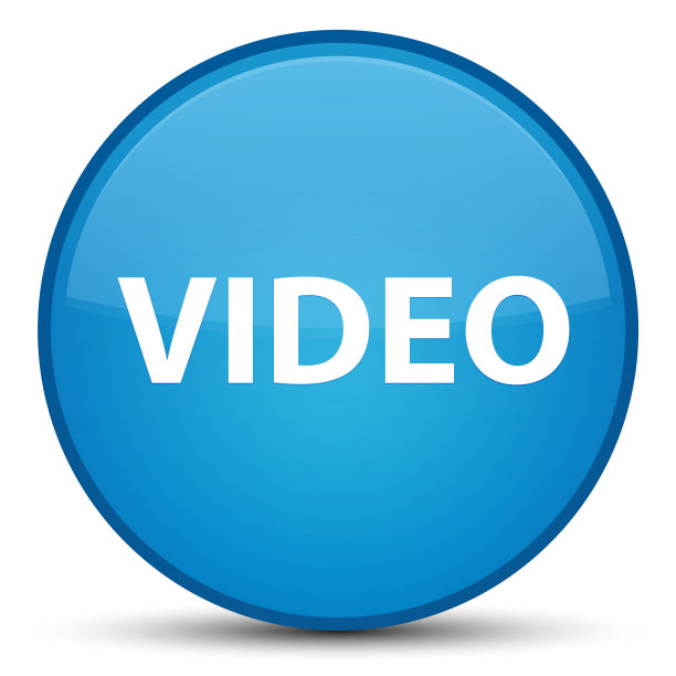 视频专用青蓝圆形按钮图片下载