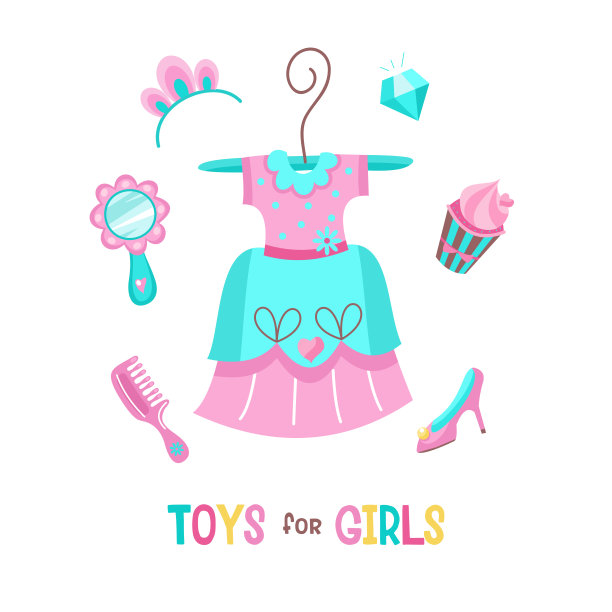 给公主穿的漂亮裙子。向量的剪纸艺术。女孩的玩具配件。图片下载