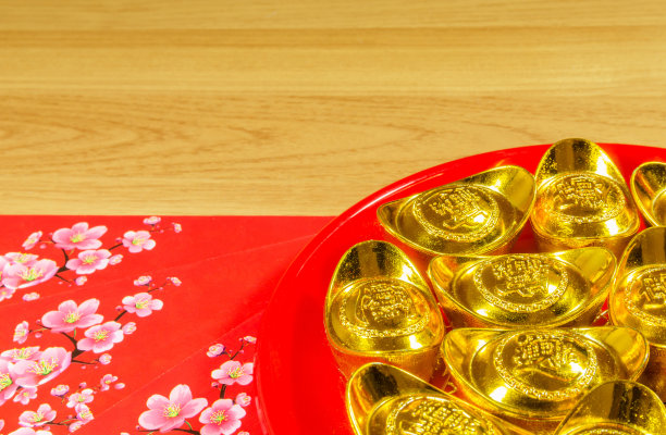 中国新年装饰木材背景素材图片