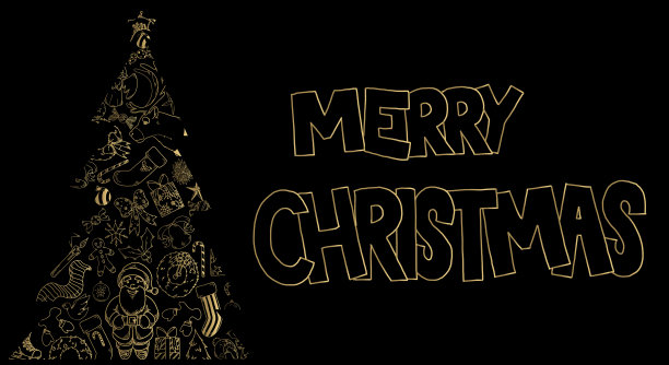 圣诞问候图形与节日元素图片下载