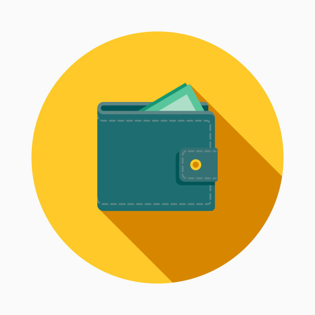 餐厅平面设计钱包图标与侧影图片下载