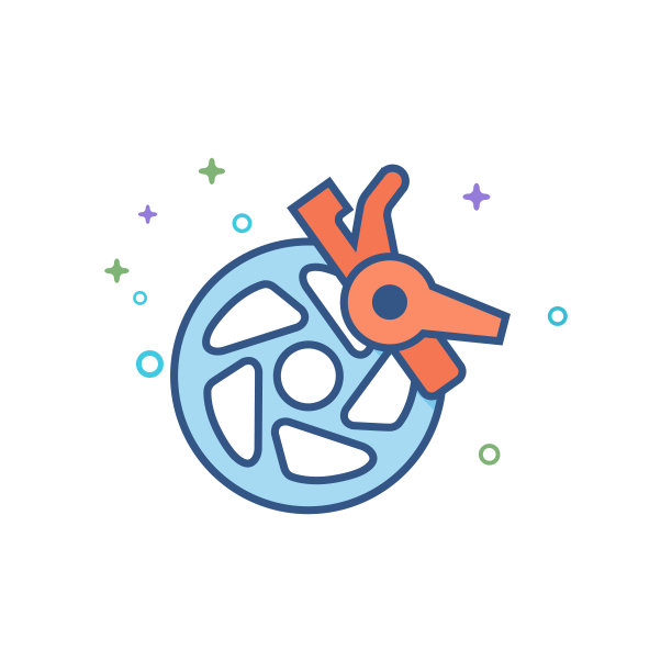 平坦的颜色图标-自行车刹车图片下载