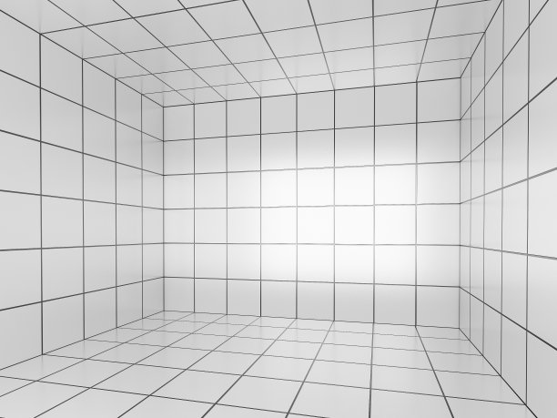 带有透视网格的白色空间，3d图片下载