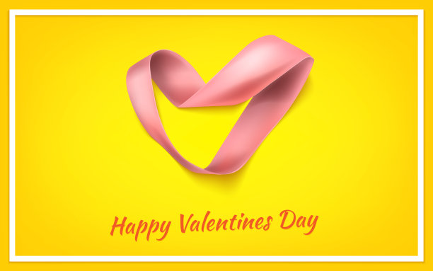 心从丝带情人节矢量背景eps 10图片下载